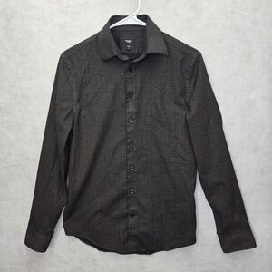 express mens black dress shirt Express Men's Extra Slim Solid Wrinkle-Resistant Everyday Performance Dress Shirt in Black Large Tall